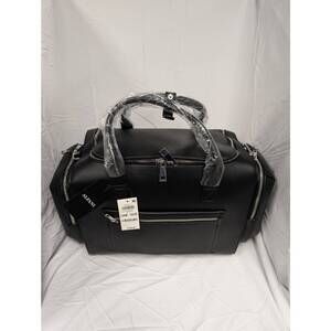 NEW ALFANI alfani leather duffle bag in black